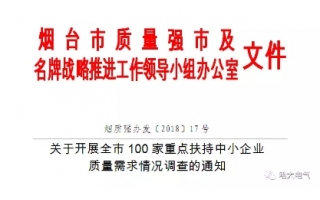 哈大電氣進(jìn)入煙臺(tái)市“質(zhì)量強(qiáng)市”百強(qiáng)扶持企業(yè)